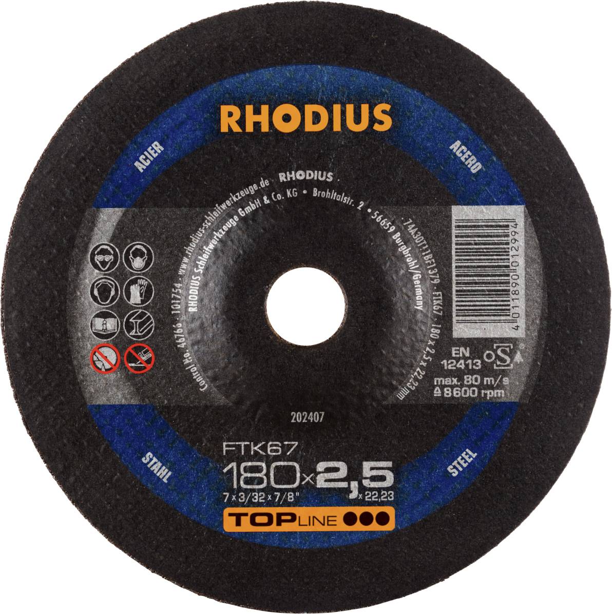 Rhodius FTK67 202407 Trennscheiben-Set 25 St. Stahl