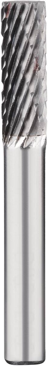 Ein zylindrischer Fräser mit spiralförmigen Schneiden aus Metall, geeignet für präzise Bearbeitung und Materialabtrag.