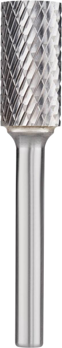 Ein zylindrischer Fräser aus Metall mit einer geriffelten Oberfläche, geeignet für präzises Schleifen oder Fräsen in handwerklichen Arbeiten.