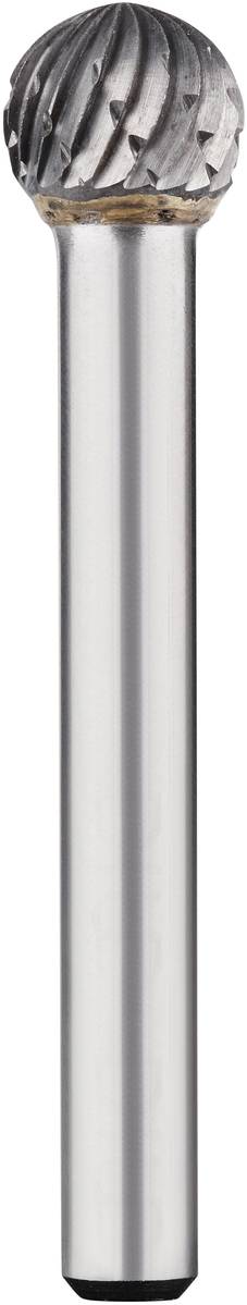 Metallfräser in Zylinderform mit kugelförmigem Kopf, geeignet für präzise Schleifarbeiten an Metallen.
