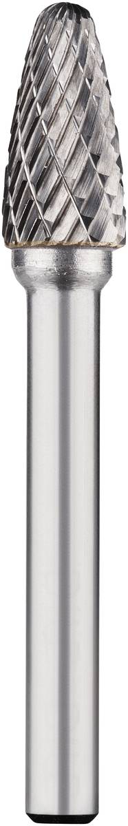 Ein zylindrischer Fräsbohrer mit konisch geformtem, gitterartigem Schneidkopf, geeignet für Metallbearbeitung.