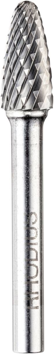 Silberner zylindrischer Metallfräser mit abgerundetem, strukturiertem Kopf; für den Einsatz in Werkzeugen zur Materialbearbeitung.