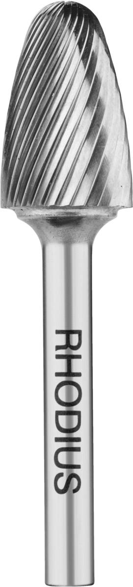 Fräsbohrer mit zylindrischem Kopf, von der Marke 'RHODIUS', in metallischem Finish, für präzises Schneiden in Materialien.