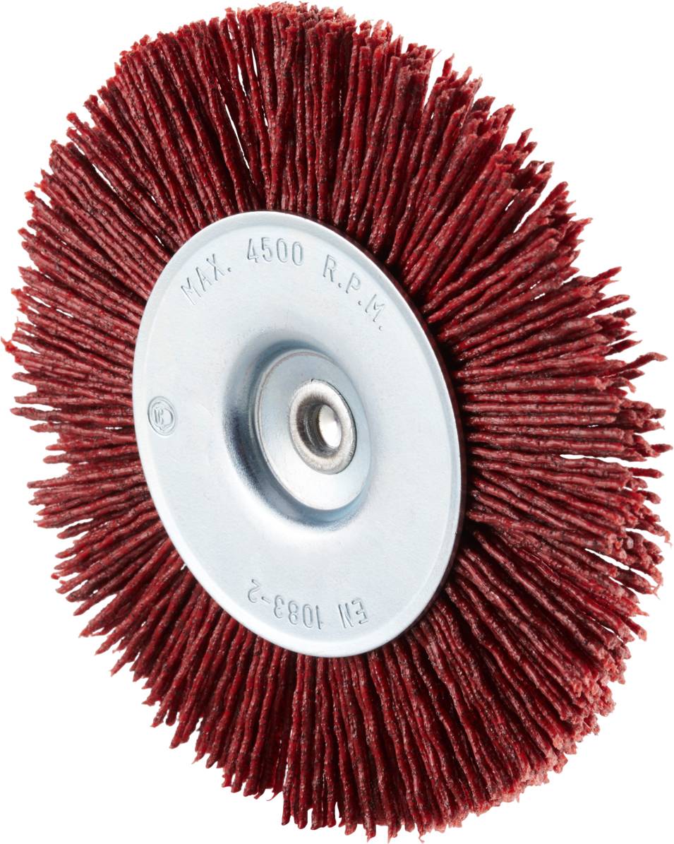 Rote Drahtbürste mit Metallkern, geeignet für 4500 U/min.