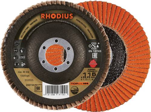 Rhodius 208738 Jumbo Longlife Extended FäCherschleifscheibe KöRnung (Num) 60 Edelstahl, Stahl 10 St-image