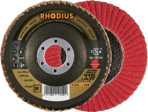 Rhodius 210620 JUMBO SPEED G Fächerschleifscheibe Körnung (num) 60 Edelstahl, Stahl 10 St.