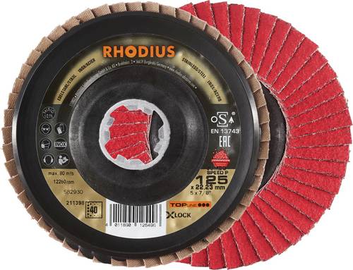 Rhodius 211398 JUMBO SPEED P X-LOCK Fächerschleifscheibe Körnung (num) 40 Edelstahl, Stahl 10 St.