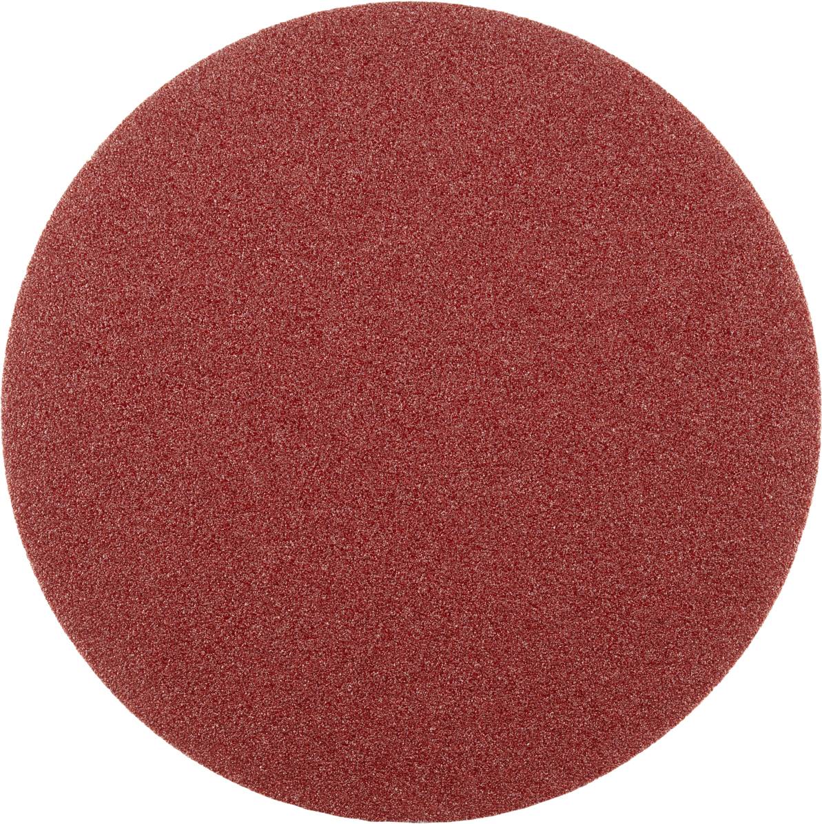 Rotes Schleifpapier in ovaler Form.