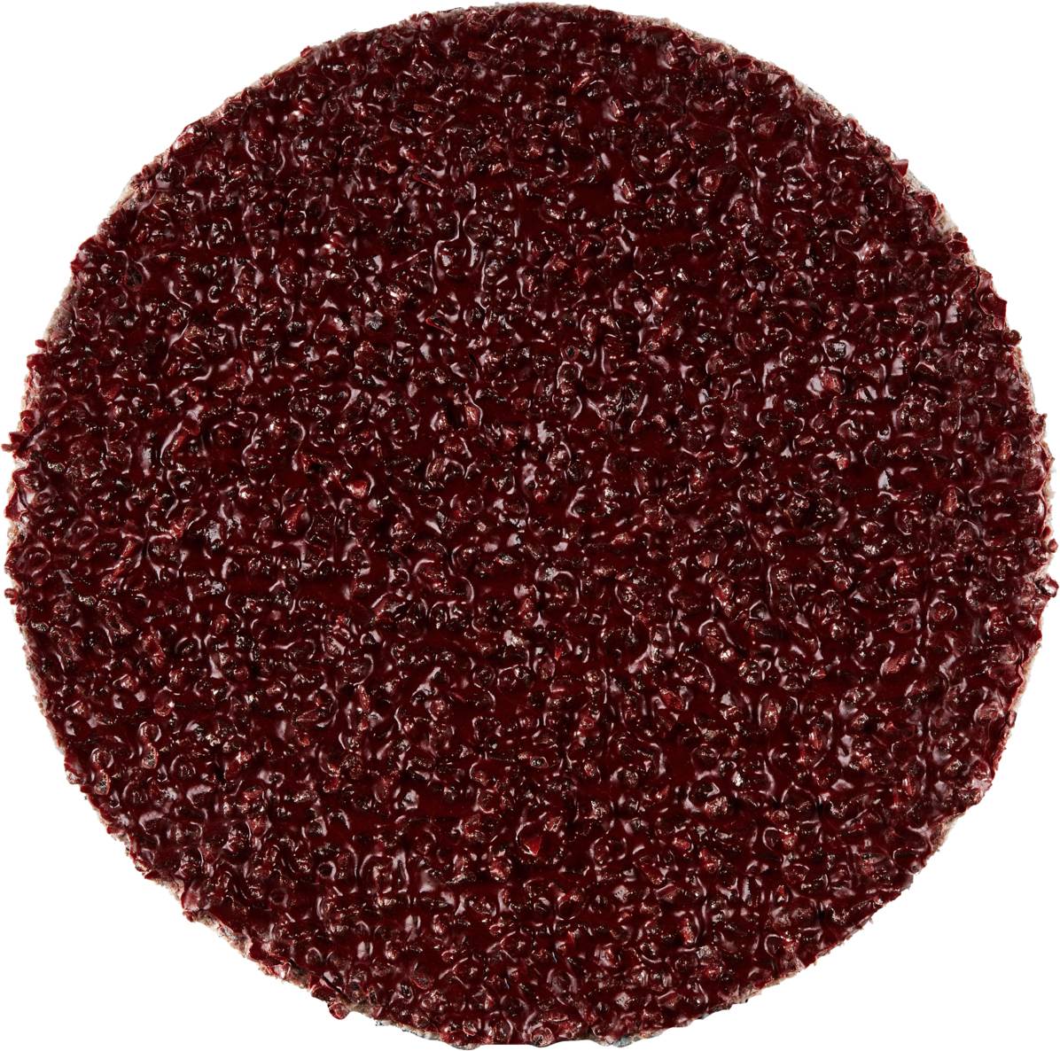 Eine runde, glänzende, tiefrote Beerenoberfläche vermutlich aus Gelee oder Marmelade.