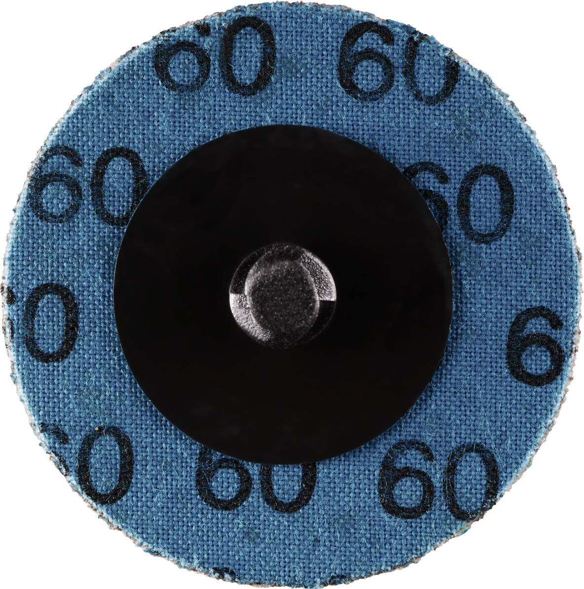 Blauer Schleifscheibe mit schwarzem Mittelpunkt. Die Zahl '60' ist mehrmals auf dem blauen Bereich gedruckt.