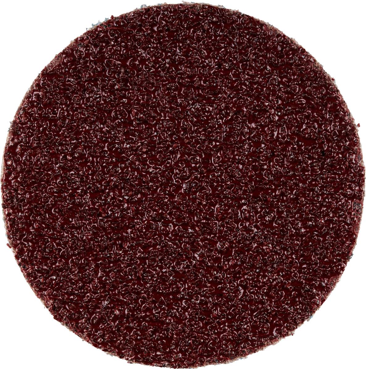 Rotes, rundes Schleifpapier mit rauer Oberfläche, geeignet für das Schleifen von Holz oder Metall.