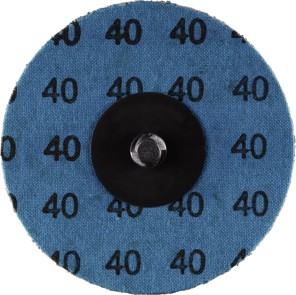 Schleifscheibe mit blauer Oberfläche und der Aufschrift '40'. Sie wird zum Schleifen von Materialien verwendet und zeigt die Körnung.