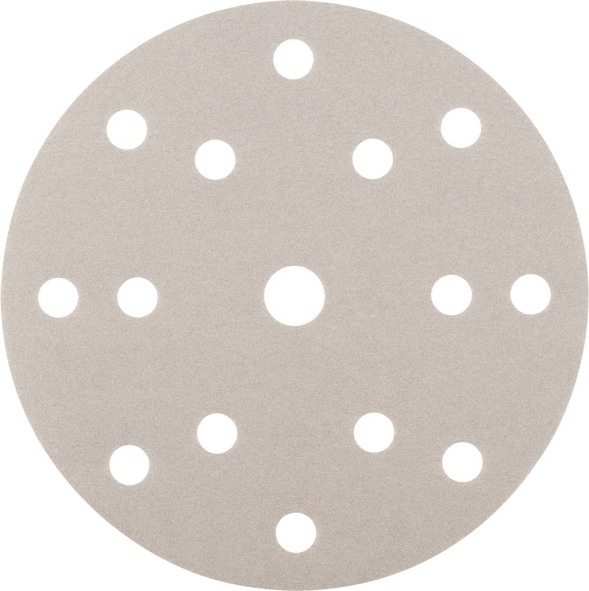 Ein rundes Schleifpapier mit mehreren Löchern für effizienten Staubabzug, verwendet für das Schleifen von Holz oder anderen Materialien.