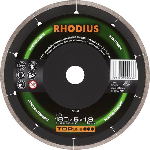 Rhodius LD1 303103 Diamanttrennscheibe 1 St. Fliesen, Keramik