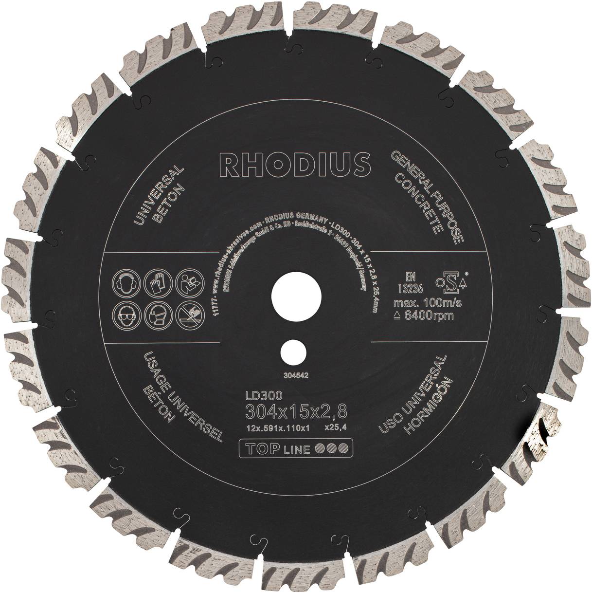 Rhodius LD300 304542 Diamanttrennscheibe 1 St. Beton