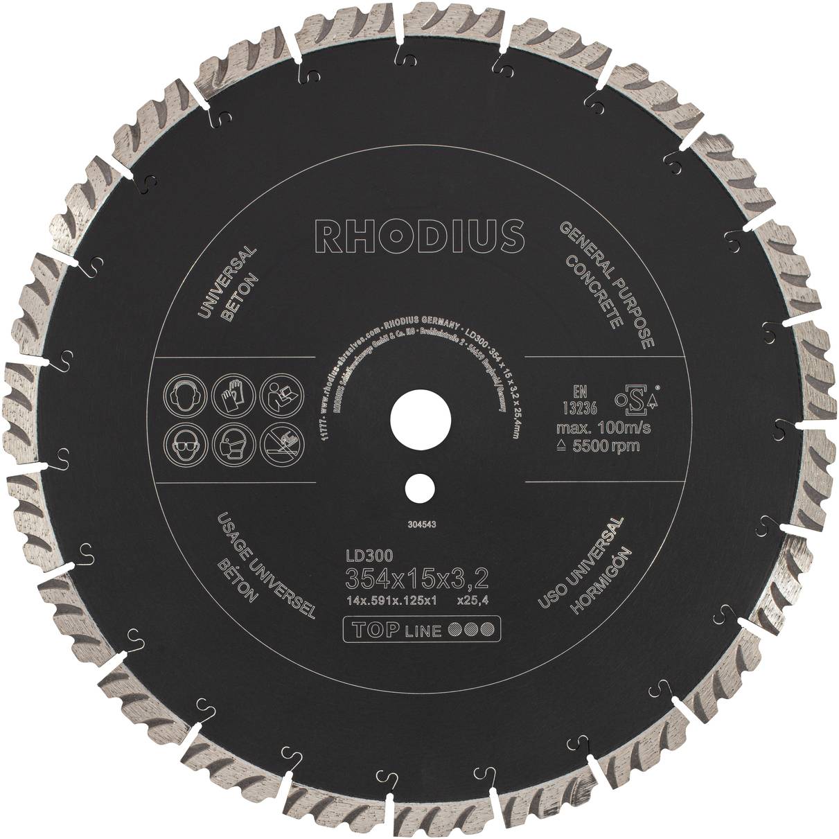 Rhodius LD300 304543 Diamanttrennscheibe 1 St. Beton