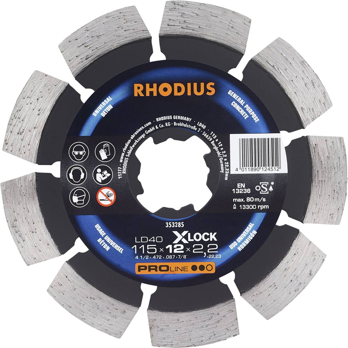 Rhodius LD40 X-LOCK 353285 Diamanttrennscheibe 1 St. Beton