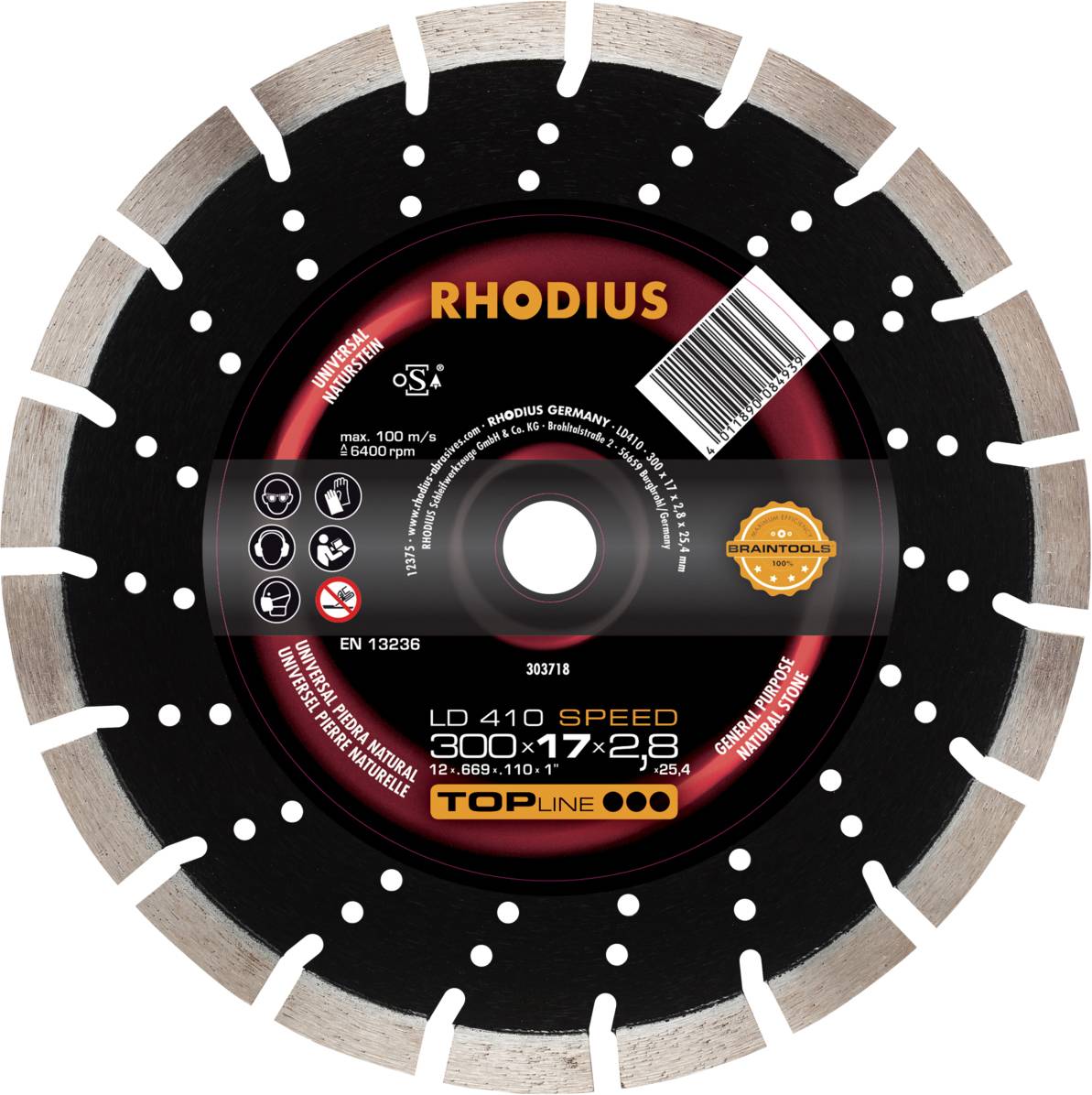 Rhodius LD410 SPEED 303718 Diamanttrennscheibe 1 St. Naturstein