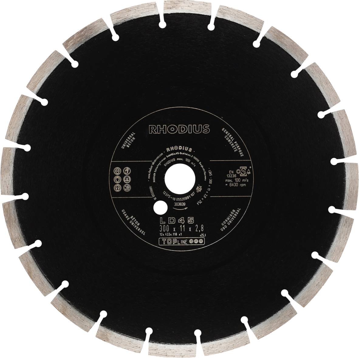 Rhodius LD45 303839 Diamanttrennscheibe 1 St. Beton