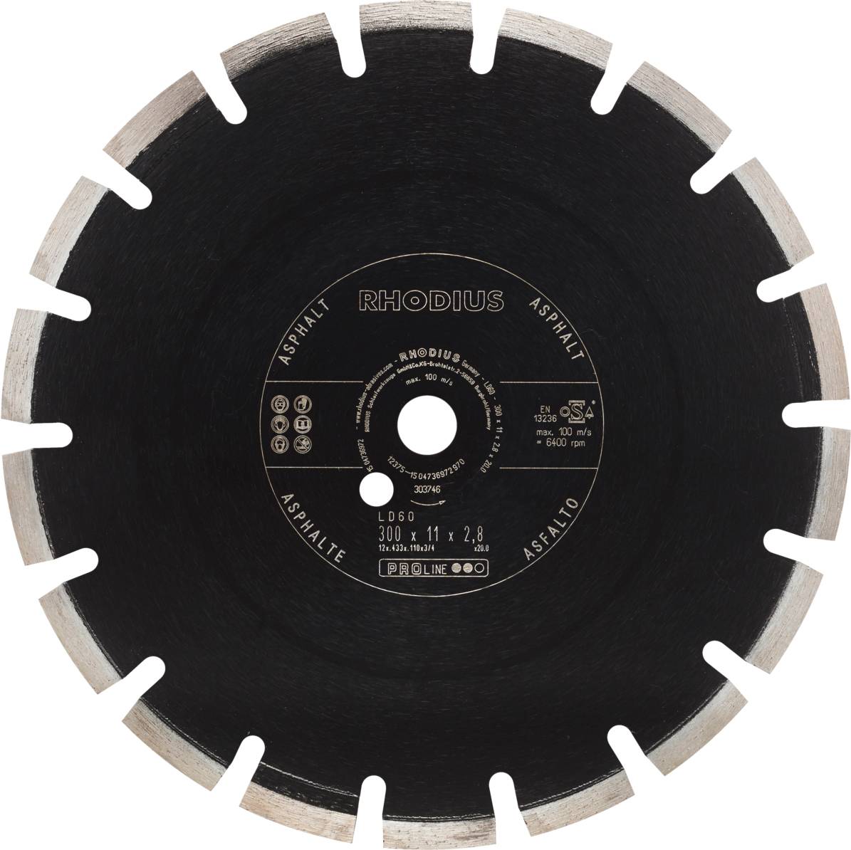 Rhodius LD60 303746 Diamanttrennscheibe 1 St. Asphalt