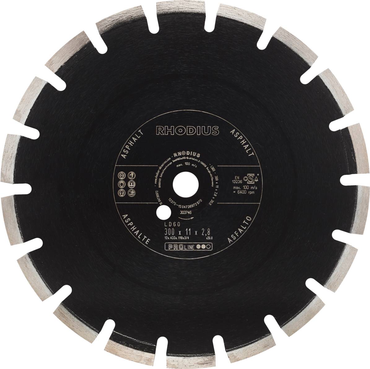 Rhodius LD60 303746 Diamanttrennscheibe 1 St. Asphalt