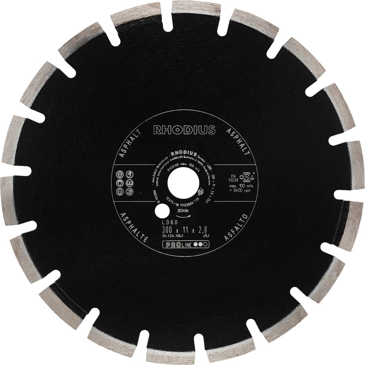 Rhodius LD60 303494 Diamanttrennscheibe 1 St. Asphalt
