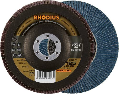 Rhodius 202834 LGZ F1 Fächerschleifscheibe Körnung (num) 120 Edelstahl, Stahl 10 St.
