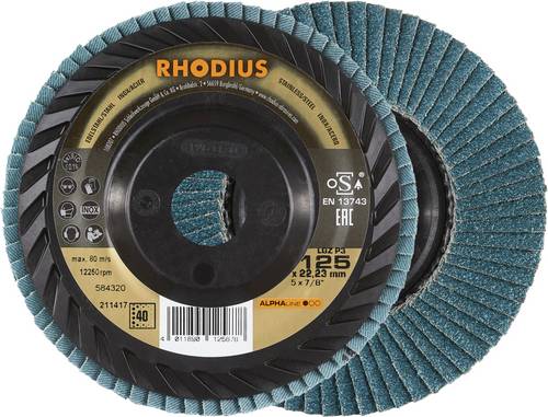 Rhodius 211417 LGZ P3 Fächerschleifscheibe Körnung (num) 40 Edelstahl, Stahl 10 St.