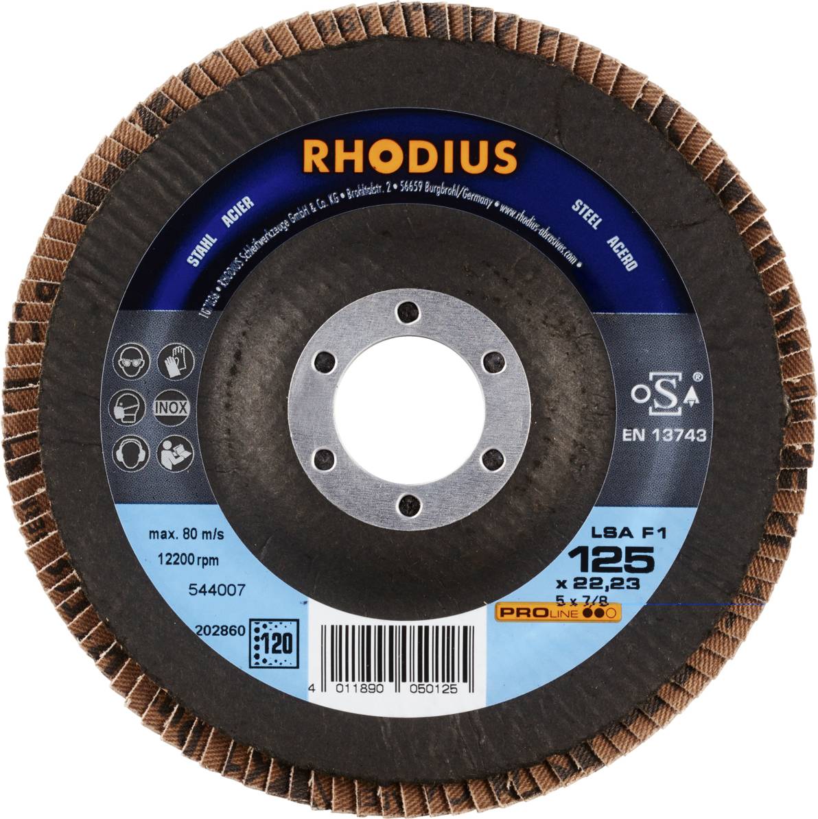 Rhodius 202860 LSA F1 Fächerschleifscheibe Stahl 10St.