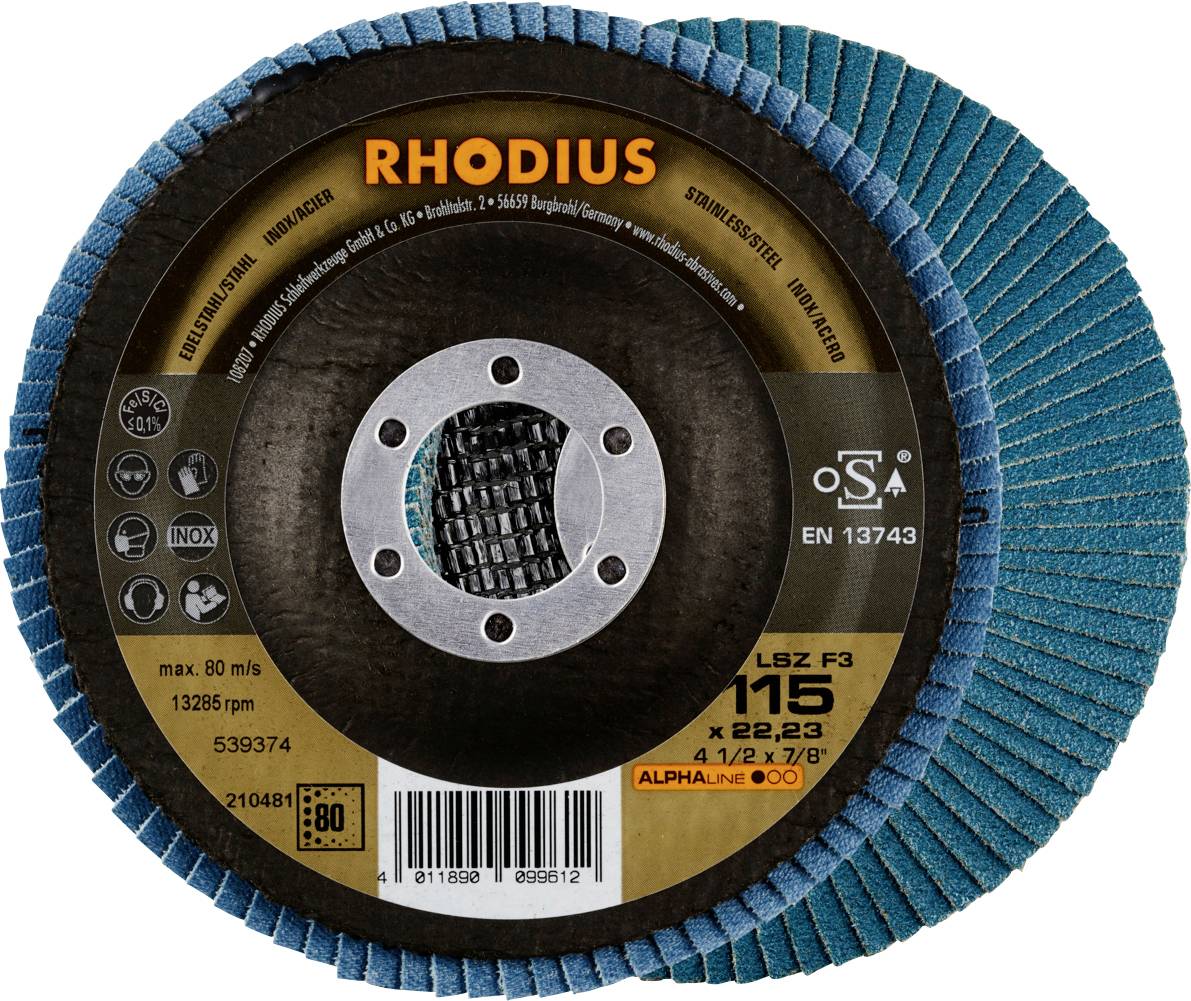 Rhodius 212046 LSZ F3 Fächerschleifscheibe Edelstahl, Stahl 10St.