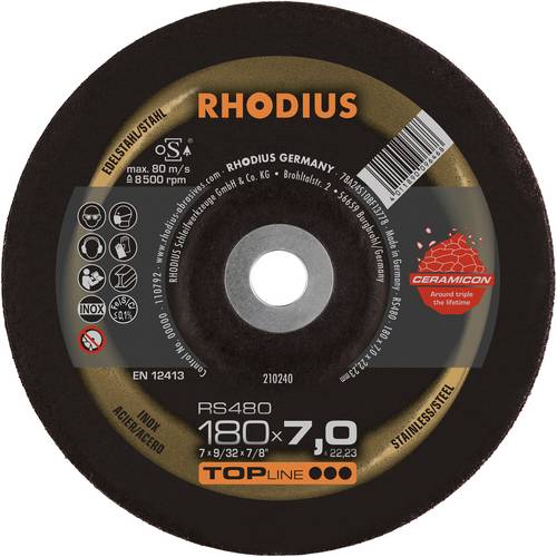 Rhodius 210240 RS480 Schruppscheibe Edelstahl, Stahl 10 St.
