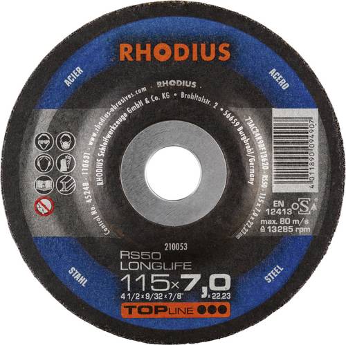 Rhodius 210053 RS50 LONGLIFE Schruppscheibe Stahl, Guss 25 St.