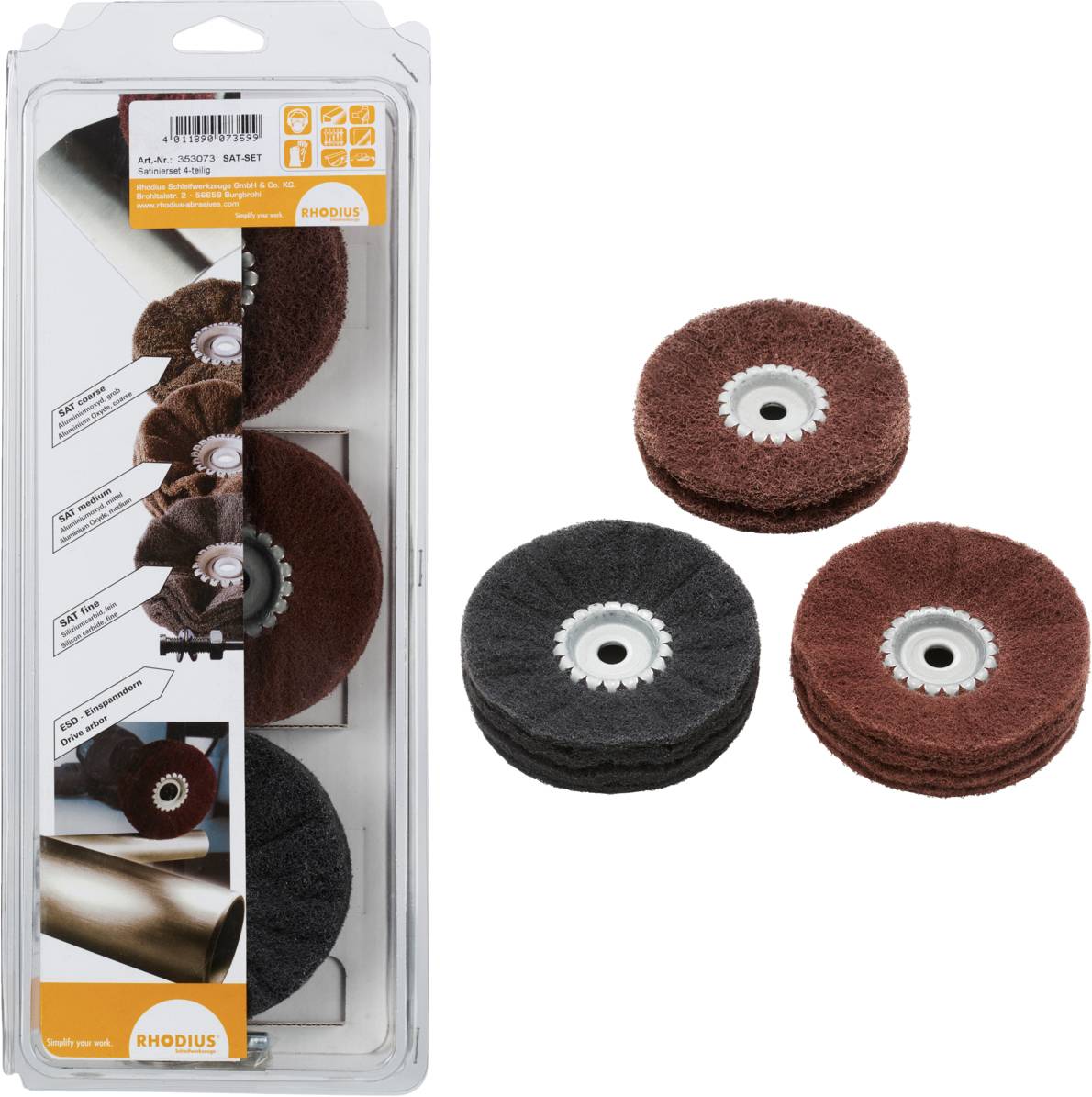 Rhodius 353073 Polierscheibe Edelstahl, Stahl, NE-Metalle 1St.