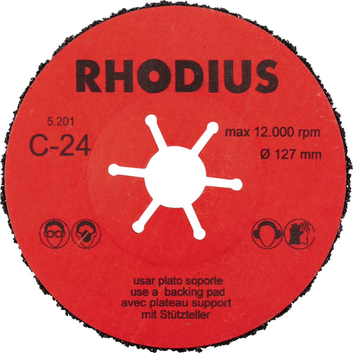 Rhodius 300476 Fiberscheibe Stein, Guss 25St.