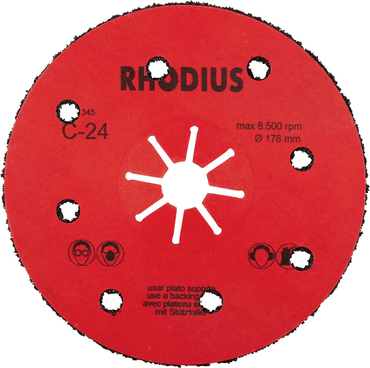 Rhodius 300483 Fiberscheibe Stein, Guss 25St.