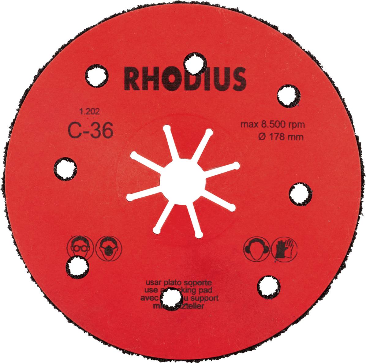 Rhodius 300484 Fiberscheibe Stein, Guss 25St.