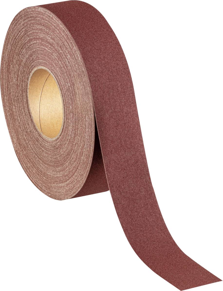 Eine Rolle Schleifpapier. Sie zeigt die Oberfläche und Textur des Schleifpapiers aus nächster Nähe.