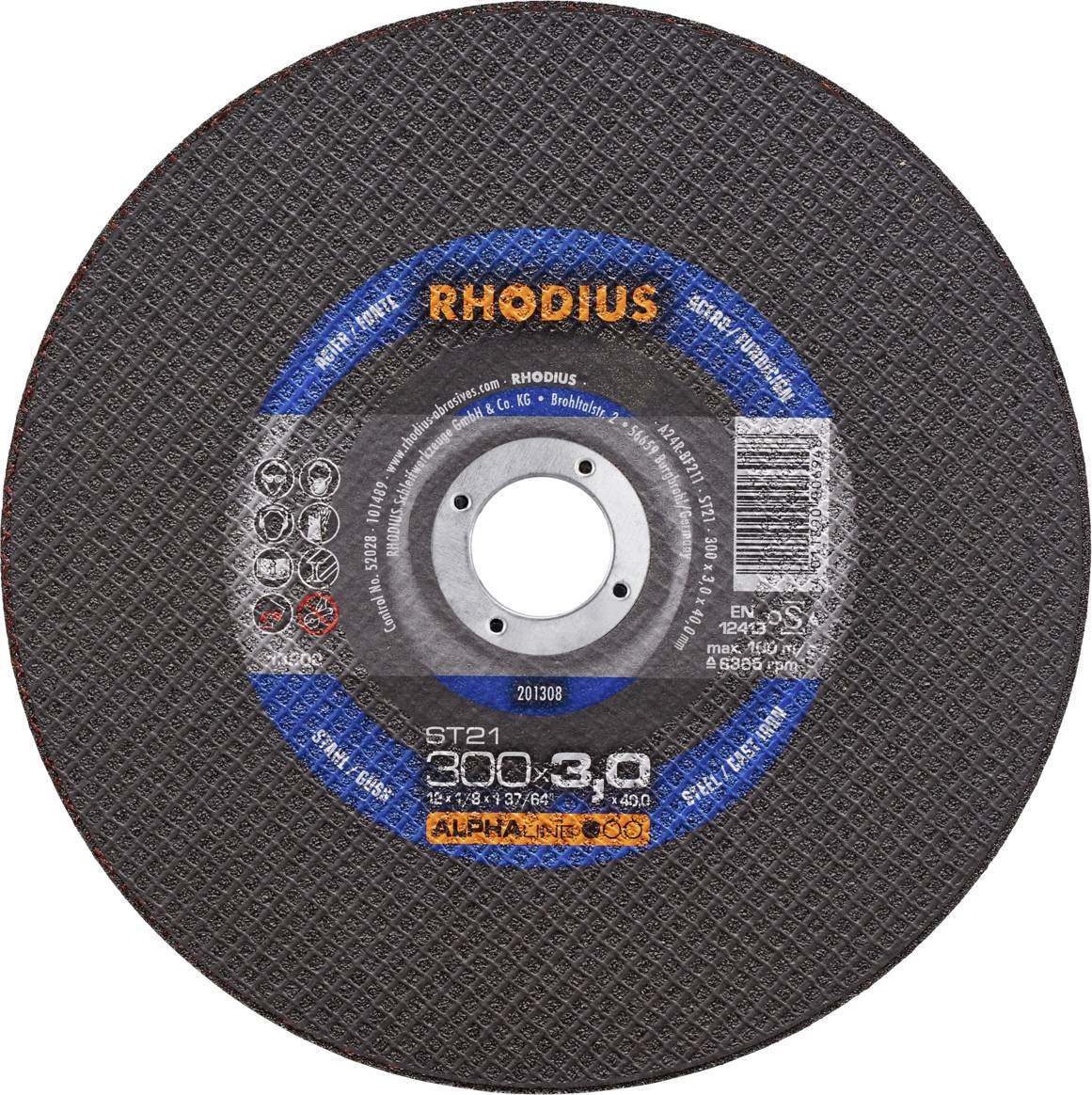 Rhodius ST21 201308 Trennscheibe 10 St. Stahl, Guss