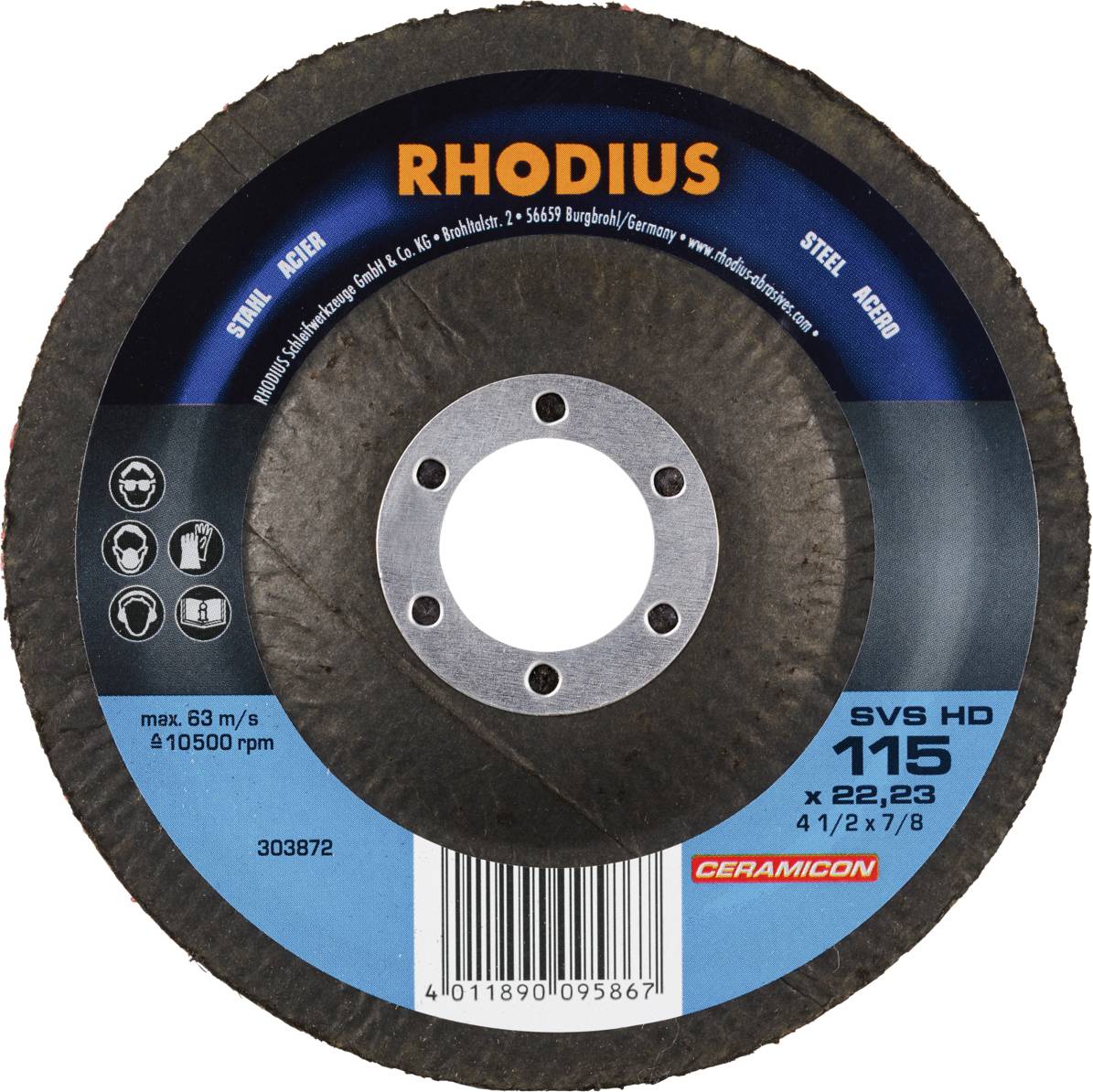 Rhodius 303872 SVS HD, 10 Stück Reinigungsvlies 115 x 22,23 mm, gekröpft, TOPline für universellen Einsatz 10St.