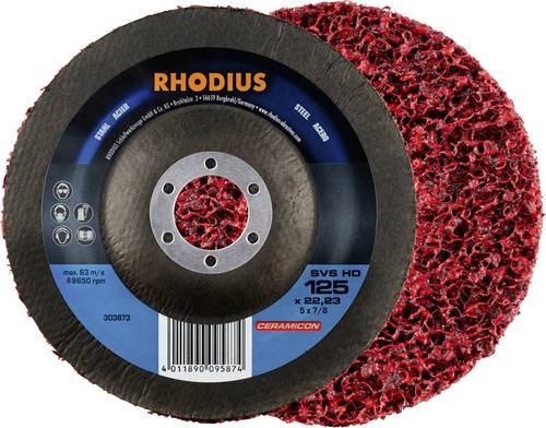 Rhodius 303873 SVS HD, 10 Stück Reinigungsvlies 125 x 22,23 mm, gekröpft, TOPline für univ