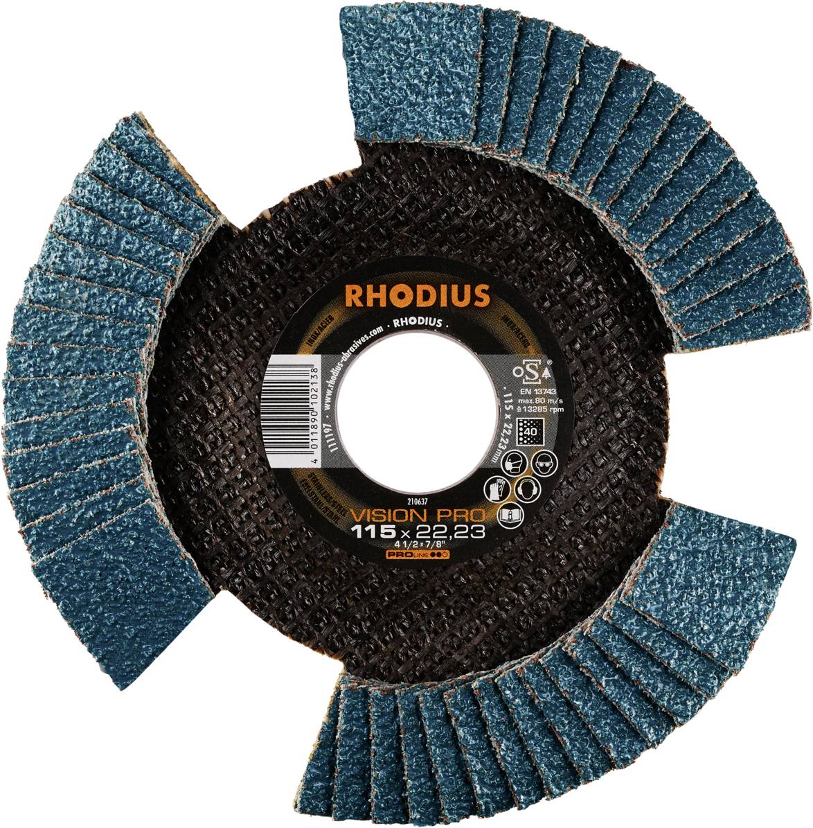 Rhodius 210637 VISION PRO Fächerschleifscheibe 10St.