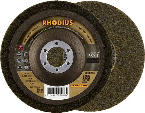 Rhodius 305302 VKSG WS, 2 Stück Vlieskompaktscheibe 125 x 22,23 mm, gerade, 4S-medium, TOPl