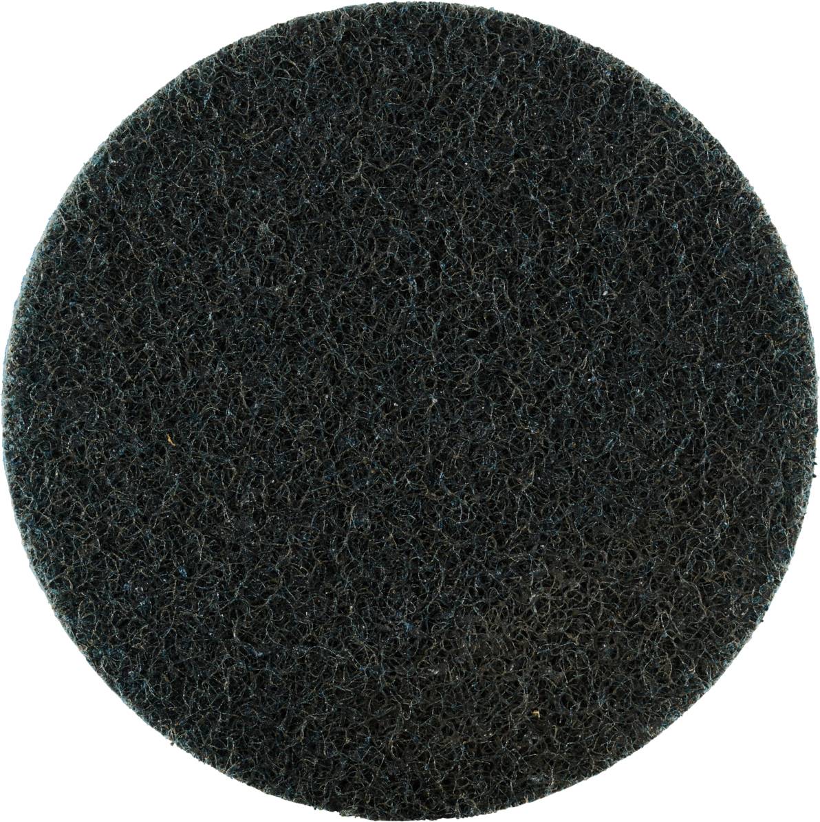 Ein schwarzes, rundes Vliespad.