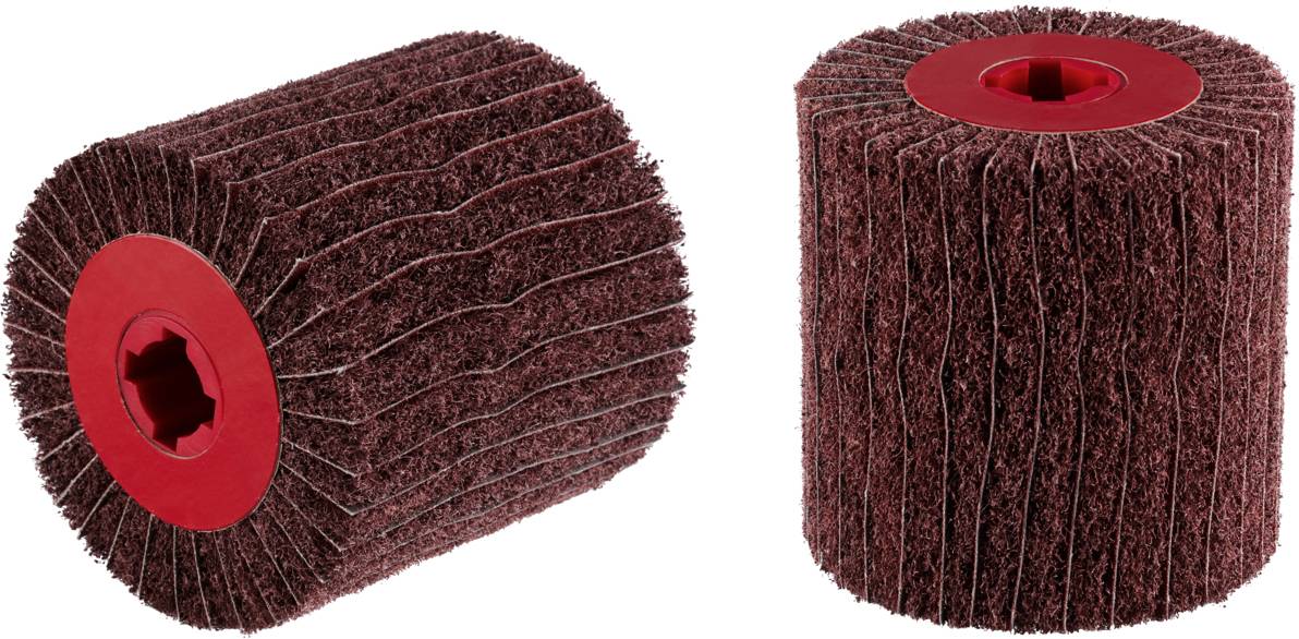 Rhodius 305354 VWK, Vlieswalzen kombiniert 100 x 100 x 19,00 mm, A80, medium, TOPline, für Edelstahl, Stahl, NE-Metalle 1St.