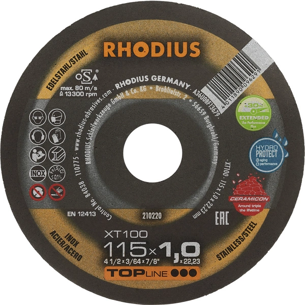 Rhodius XT100 210220 Trennscheibe 25 St. Edelstahl, Stahl Rhodius XT100 210220 Trennscheibe 25 St. Edelstahl, Stahl
