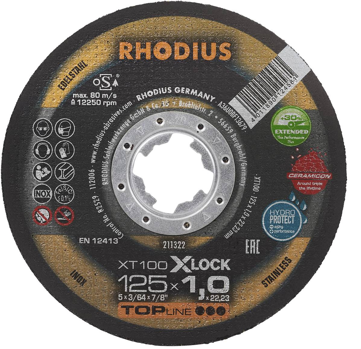 Rhodius XT100 X-LOCK 211322 Trennscheibe 25 St. Edelstahl, Stahl