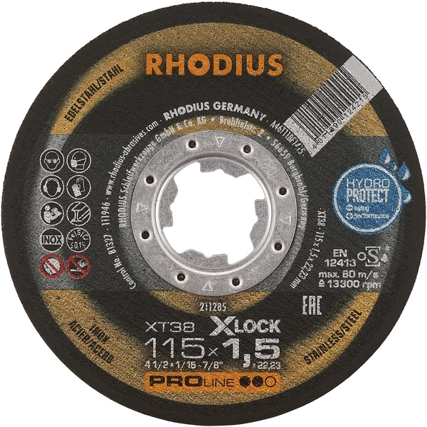 Rhodius XT38 X-LOCK 211285 Trennscheibe 25 St. Edelstahl, Stahl Rhodius XT38 X-LOCK 211285 Trennscheibe 25 St. Edelstahl, Stahl