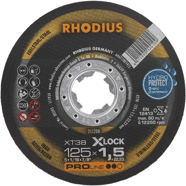 Rhodius XT38 X-LOCK 211208 Trennscheibe 25 St. Edelstahl, Stahl Rhodius XT38 X-LOCK 211208 Trennscheibe 25 St. Edelstahl, Stahl