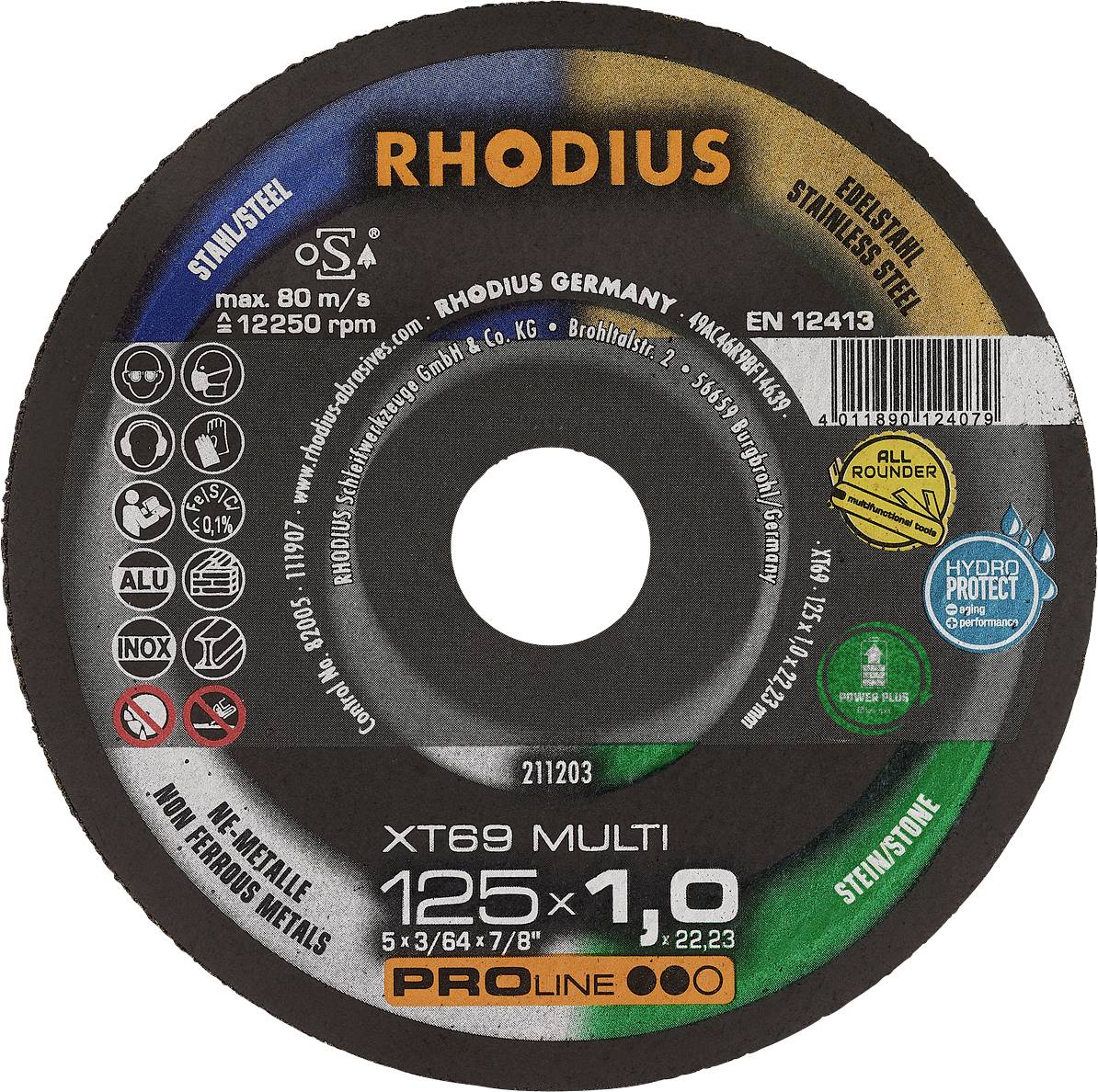 Rhodius XT69 MULTI 211706 Trennscheibe 50 St. Fliesen, Keramik, NE-Metalle, Stein, Stahl, Edelstahl