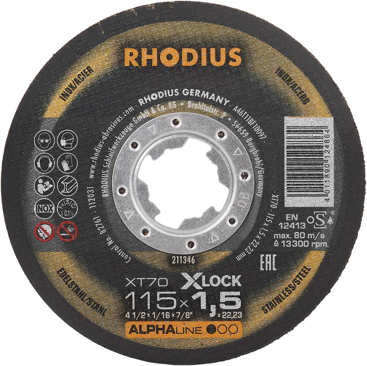 Rhodius XT70 X-LOCK 211346 Trennscheibe 25 St. Edelstahl, Stahl